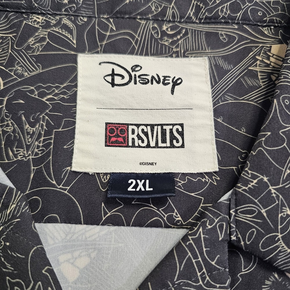 RSVLTS - Bone Daddy NBX Jack Skellington Womens Camp Collar Shirt Disney 2XL - Picture 4 of 9